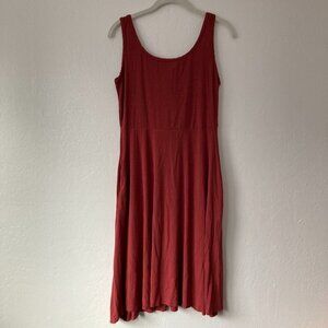 Olivia Rae Fit & Flare Red Dress Scoop Neck Spring Lounge Pullover Travel Small